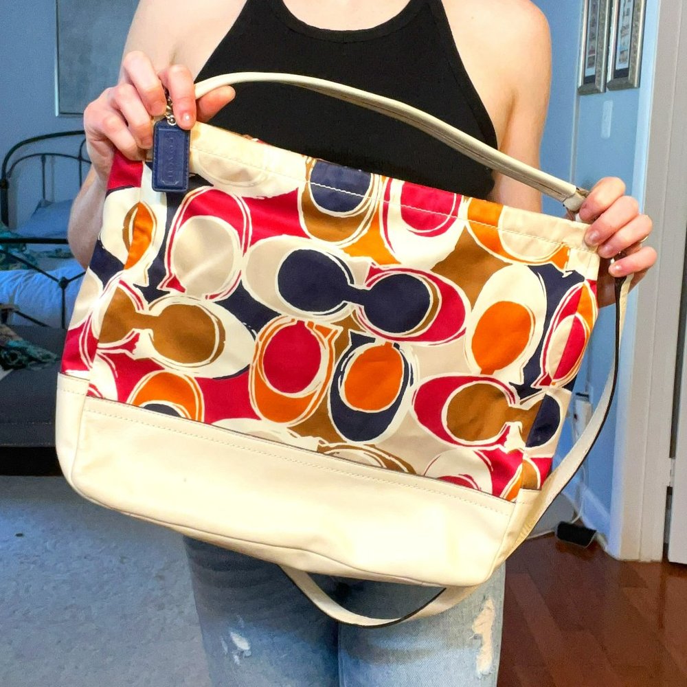 Coach Park Hand Drawn Scarf Print Shoulder Bag